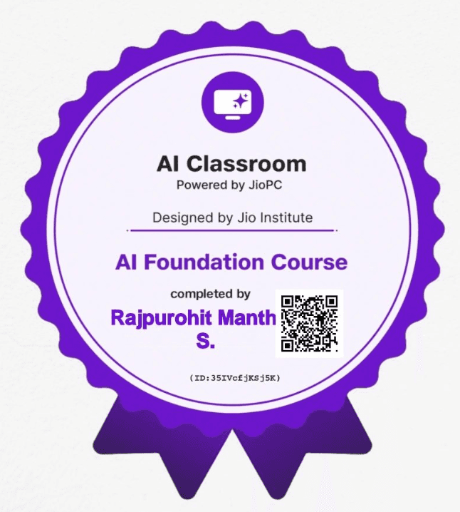 AI Foundation Course certificate preview