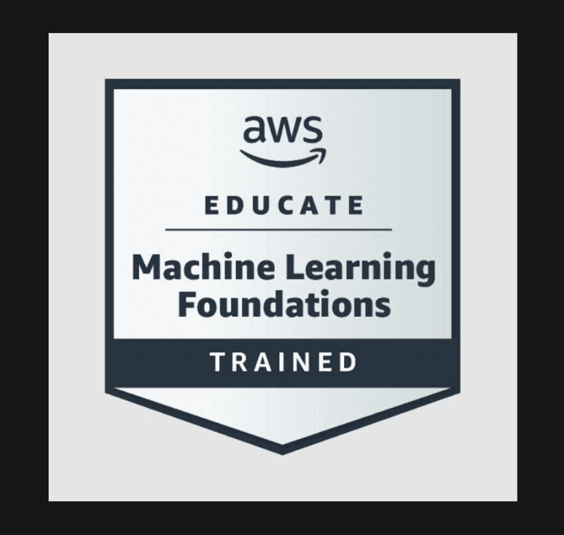 AWS ML Foundations Trained certificate preview
